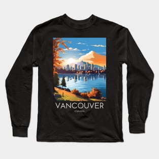 A Pop Art Travel Print of Vancouver - Canada Long Sleeve T-Shirt